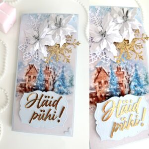 Jõulukaart jõulutähtedega